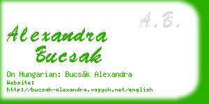 alexandra bucsak business card